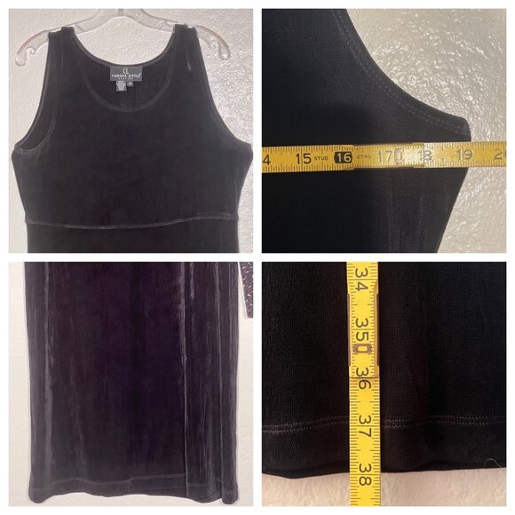 Carole Little Black Velvet Dress & Glitter Cardigan Set Size 10 Career VTG Y2K - Picture 6 of 16